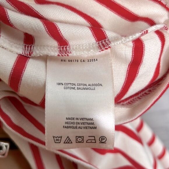 Anthropologie Maeve Marketa One-Shoulder Dress Red White Stripes Size Medium - Picture 8 of 12